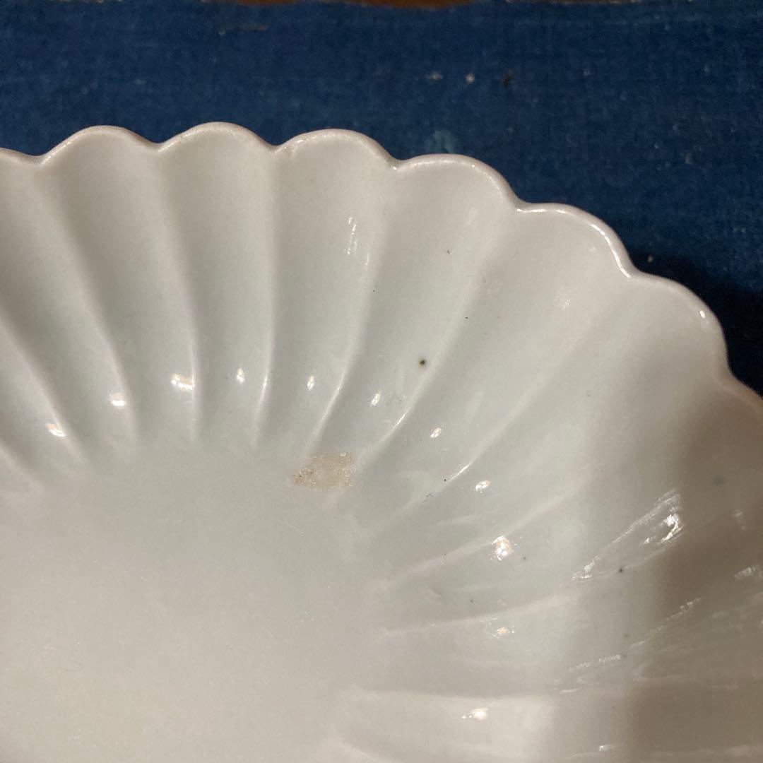 伊万里　白磁菊花形　楕円豆鉢　楕円小鉢　柿右衛門　一客