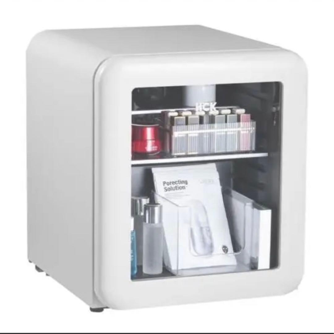 HCK ミニ冷蔵庫 ホワイト ディスプレイ冷蔵庫　小型 白 化粧品 バー 飲食店