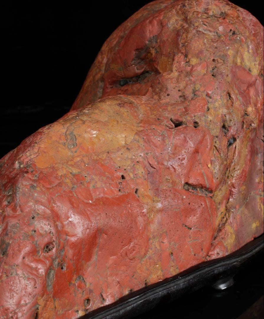 佐渡 赤玉石 在銘台座付 碧玉 赤石 鑑賞石 水石 飾石 天然石 11.9kg