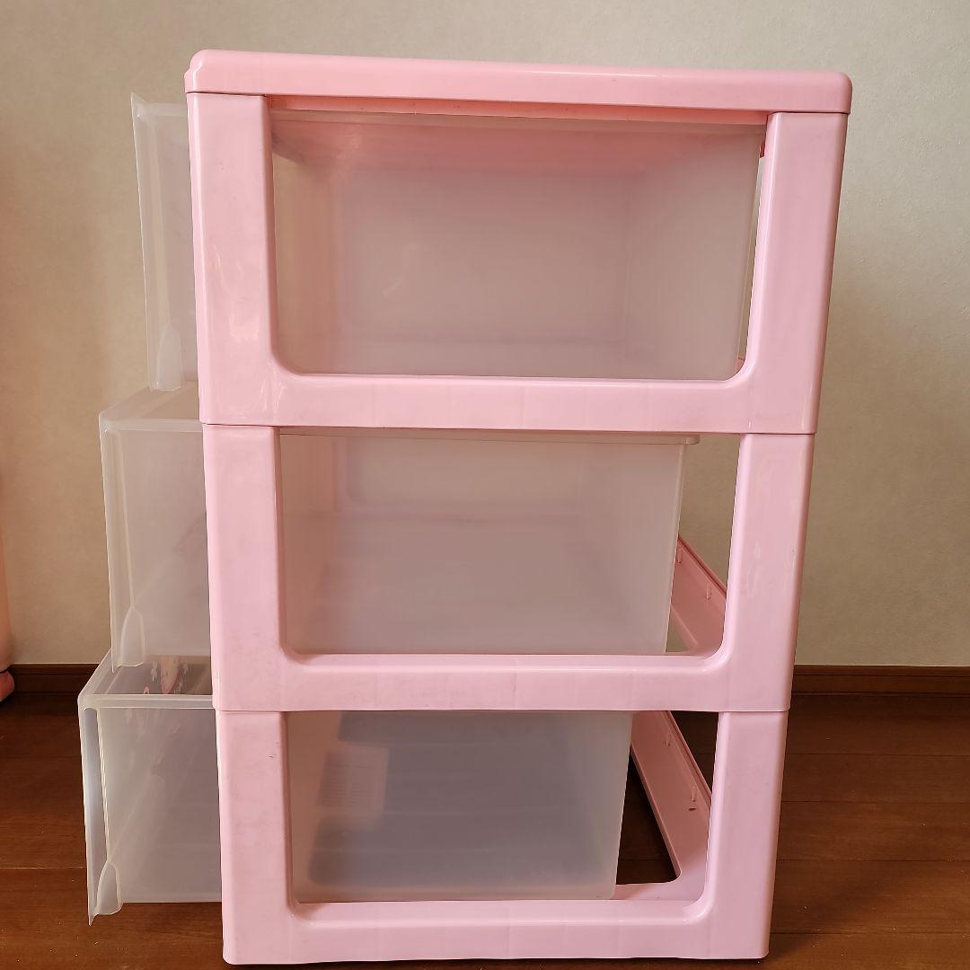 キティちゃん 3段引き出し収納ケース ピンク　コメント必読