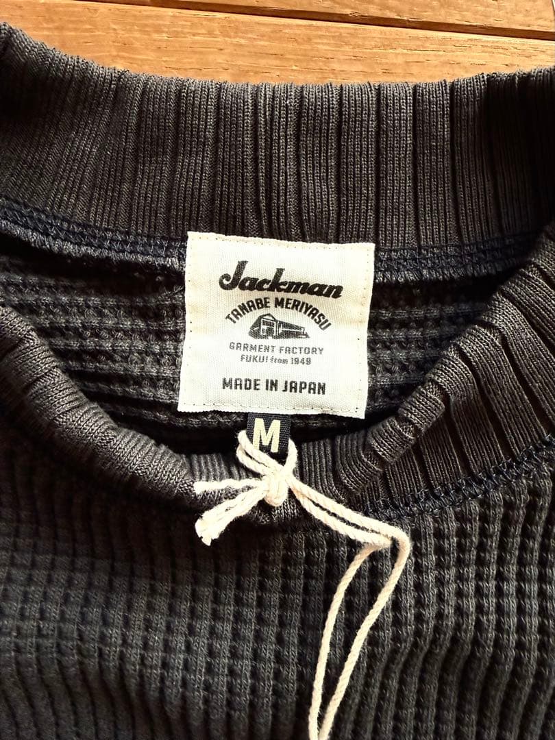 【新品同様】ジャックマン ワッフルミッドネック JM7200 スミクロ Mサイズ