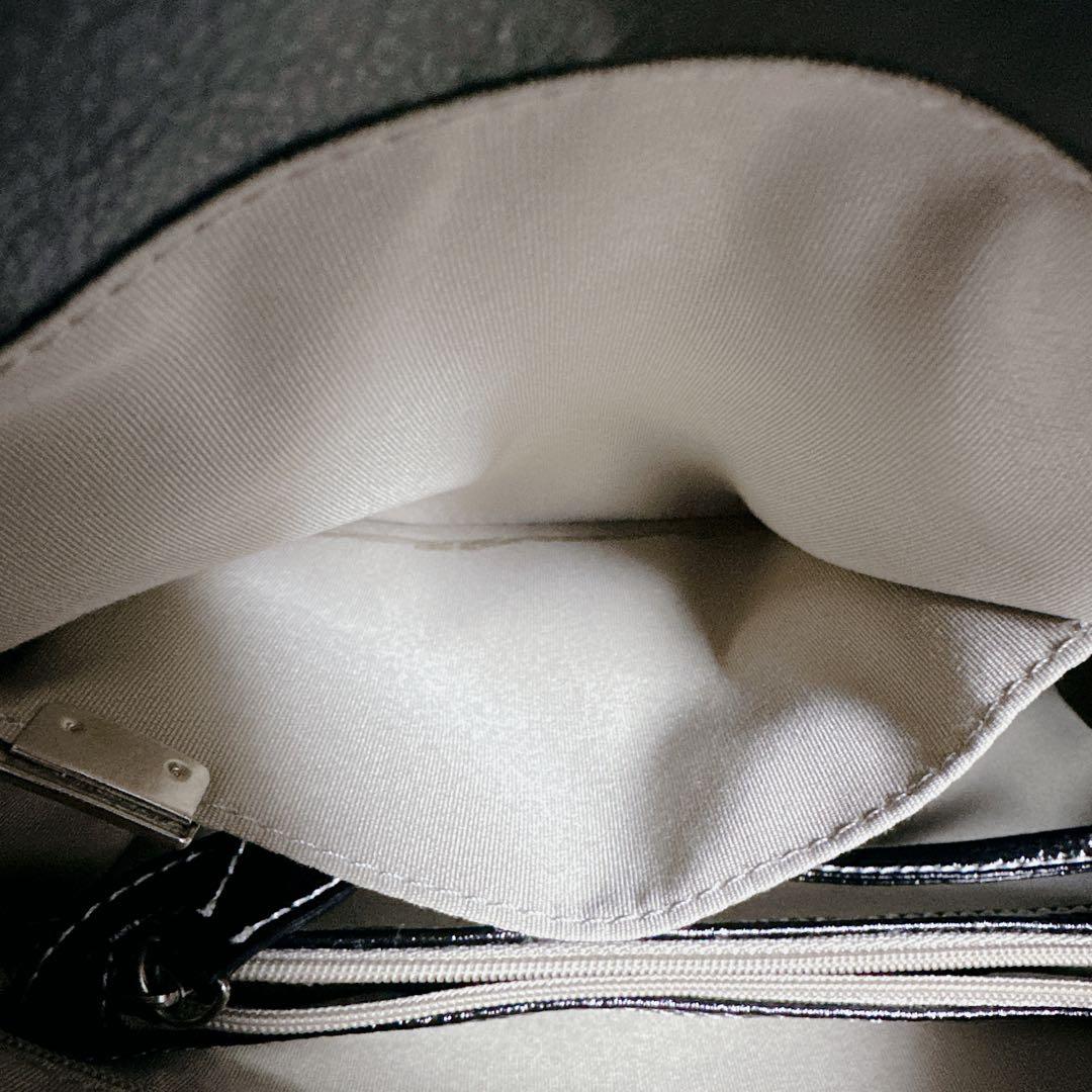 HAMANO 濱野 ショルダーバッグ 2way ブラック 黒 エナメル A4