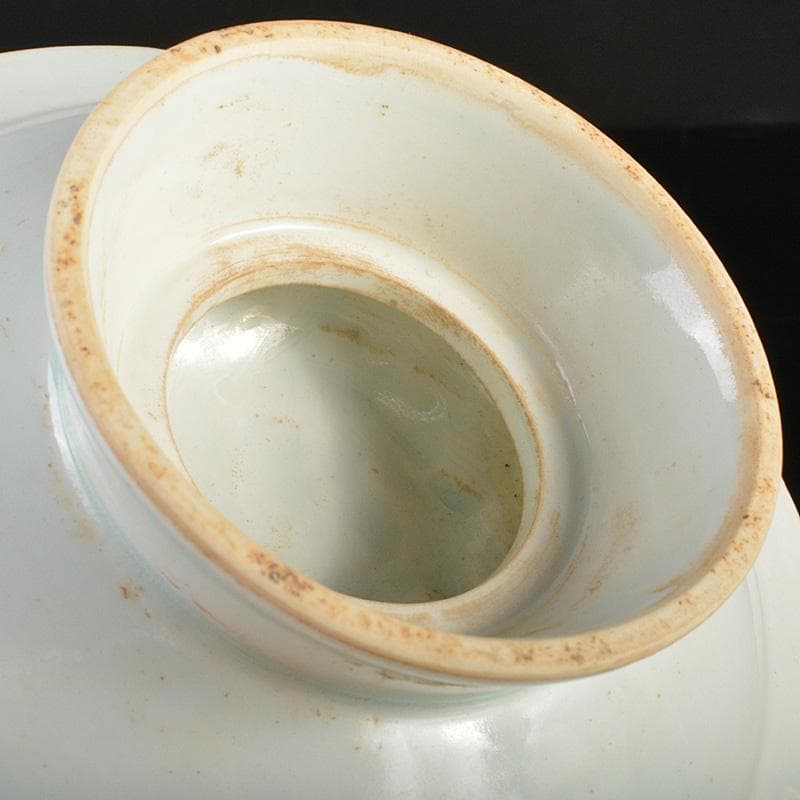 中国　影青　蓮弁刻　輪花盃　盃台　M　7291E