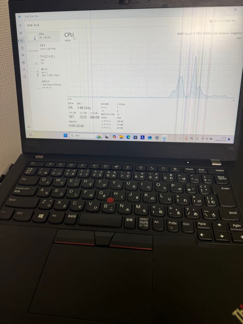 その他ノートPC本体 ThinkPad X13 32GB 256GB