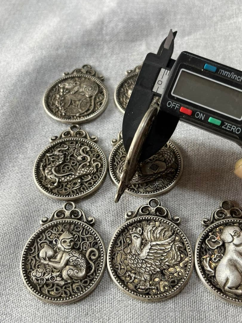 銅 細工 十二支ストラップ 12枚セット