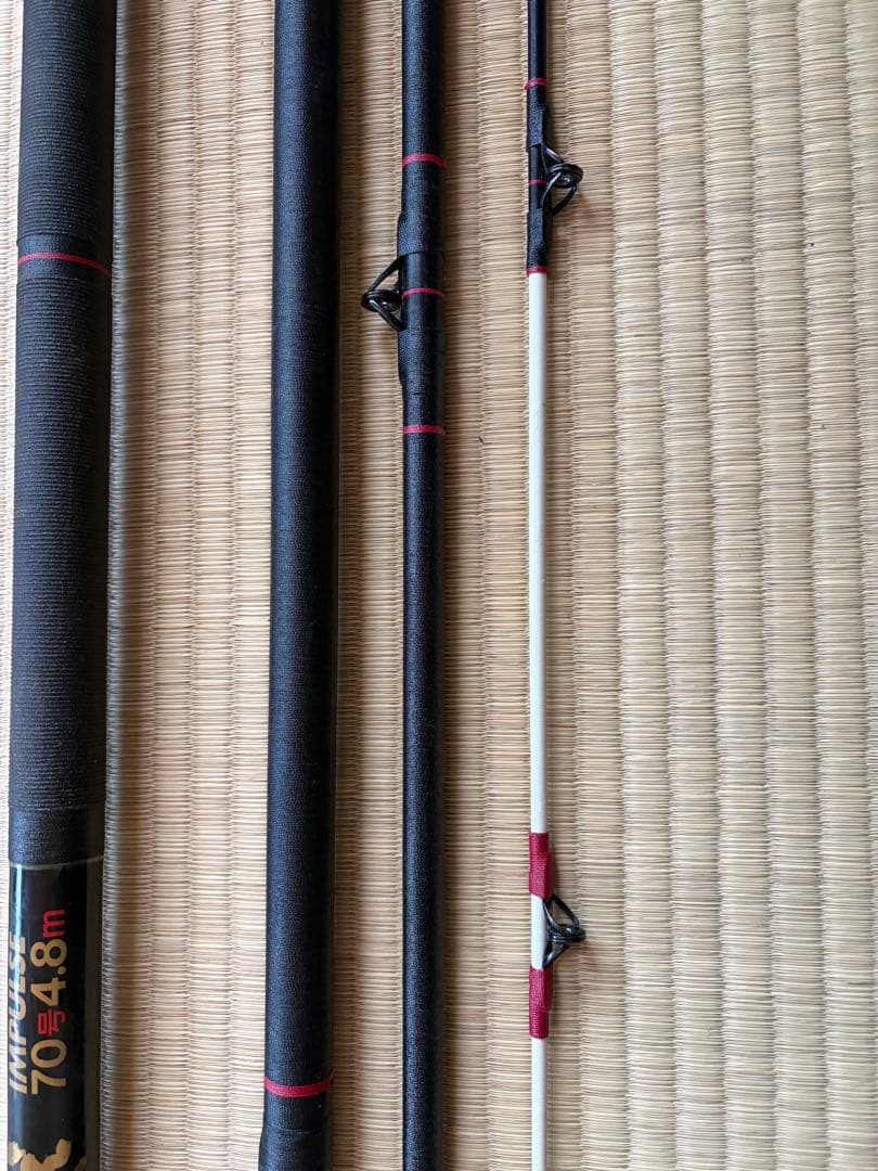 がまくえ　インパルス　70号　竿受けリールセット　美品