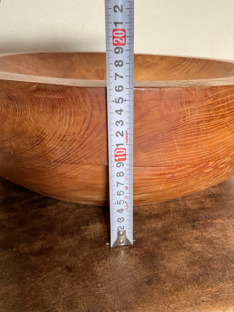 欅　無垢材　くりぬき　木鉢　こね鉢　木彫　古道具　径約47cm　約14.3kg