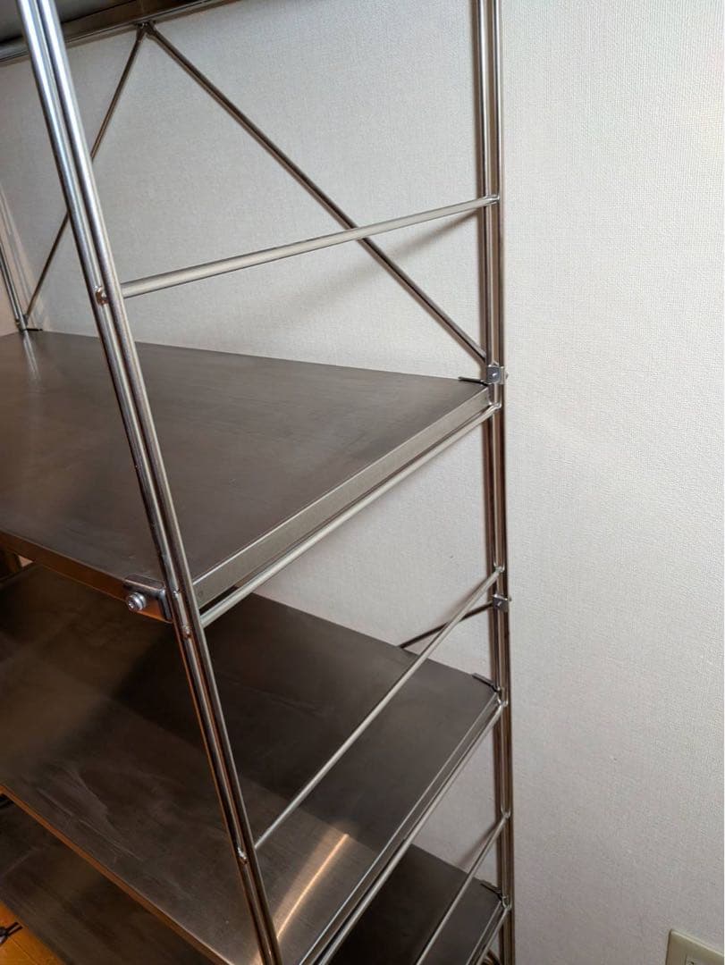 ■送料込■無印良品 ステンレスユニットシェルフ 棚 収納 アイアン家具