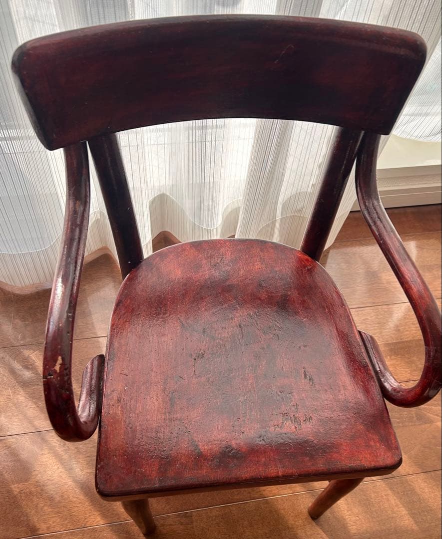 木製アンティークデスクと椅子のセット