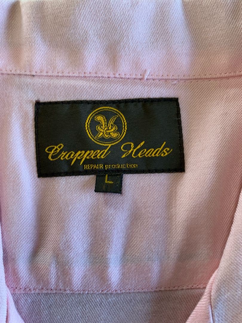 CroppedHeads ピンク スカル刺繍 シャツ