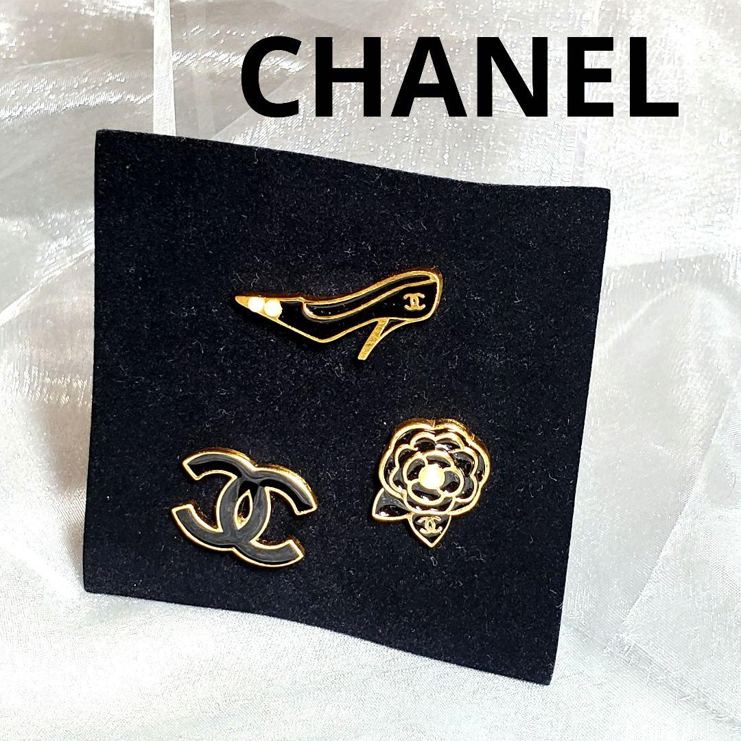 【美品】シャネルピンバッチ ブローチ3点セットココマークk020