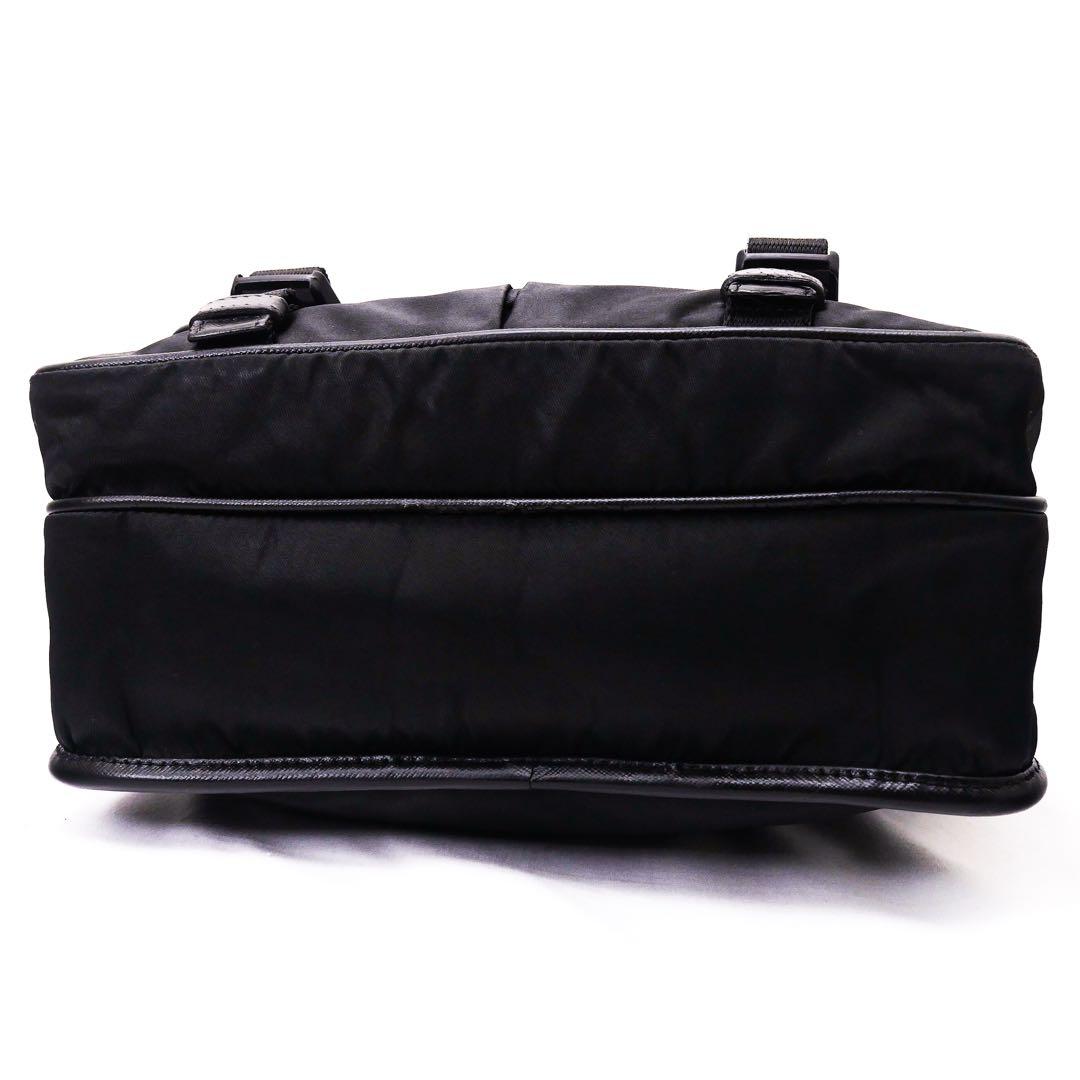 超美品 PRADA プラダ メッセンジャー バッグ ショルダーバッグ 黒 レザー