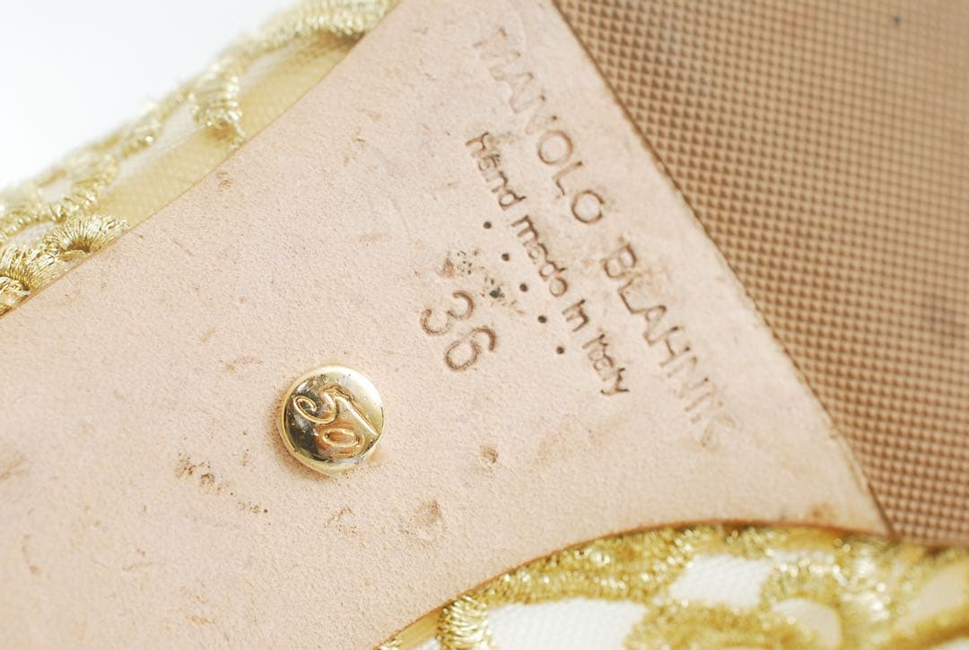 美品 マノロブラニク MANOLO BLAHNIK 23 50周年 ハンギシ