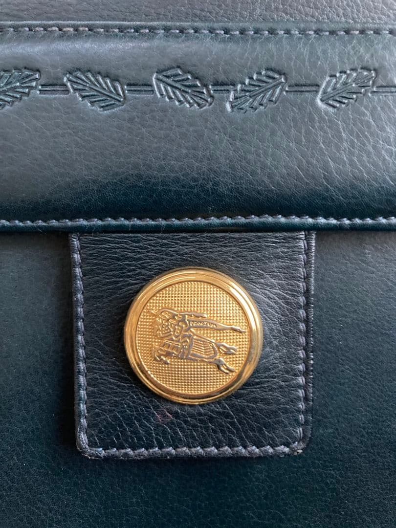 ま*ん様 希少★バーバリー BURBERRY レザー ショルダーバッグ★90s