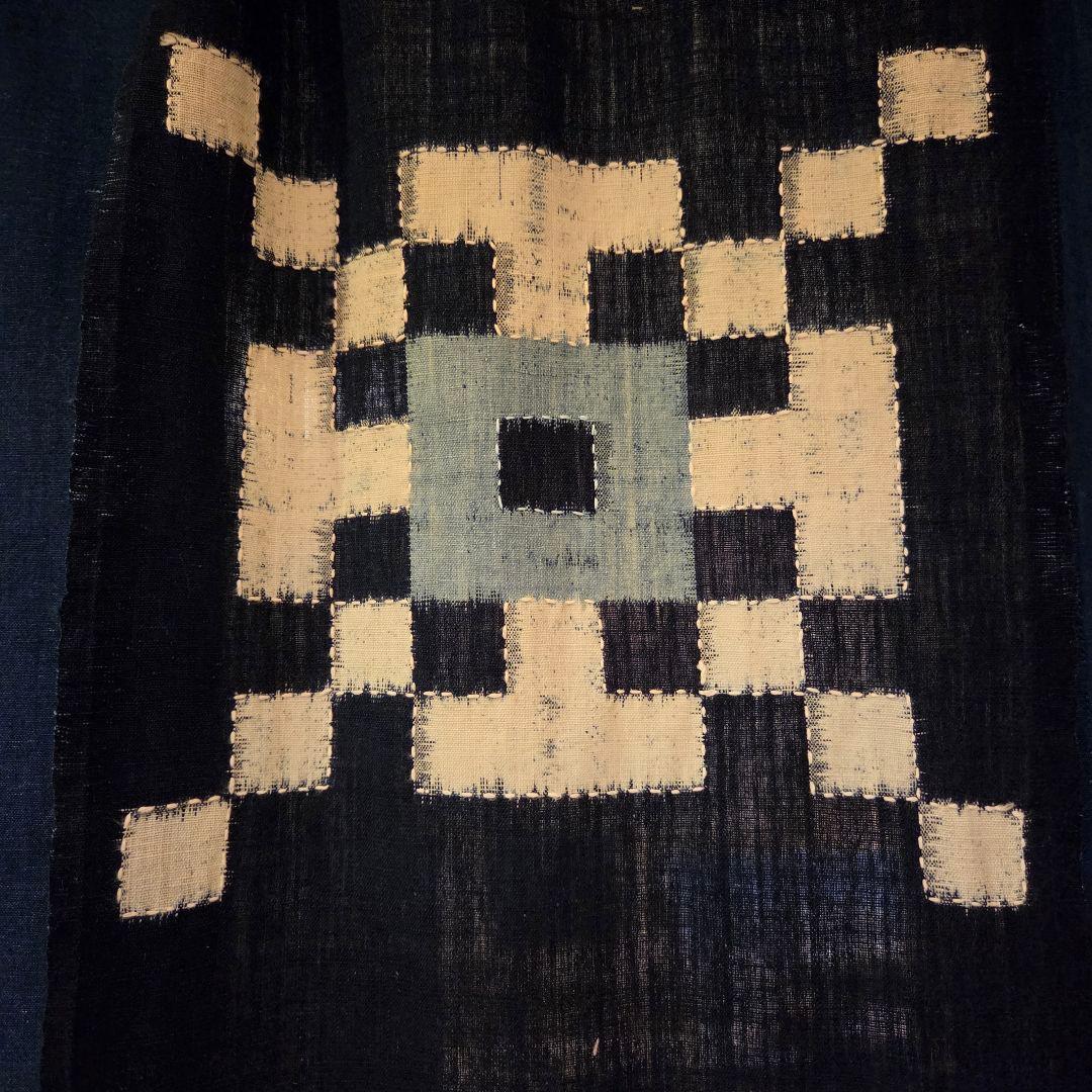 ハンドメイド　刺し子　久留米絣　暖簾　一点物　3幅