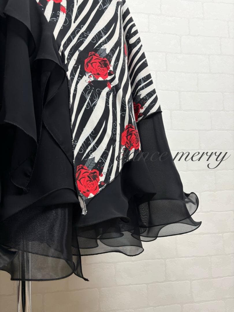 新品　社交ダンス　赤　黒　ベージュ　ツーピース　セットアップ　パーティ　2914