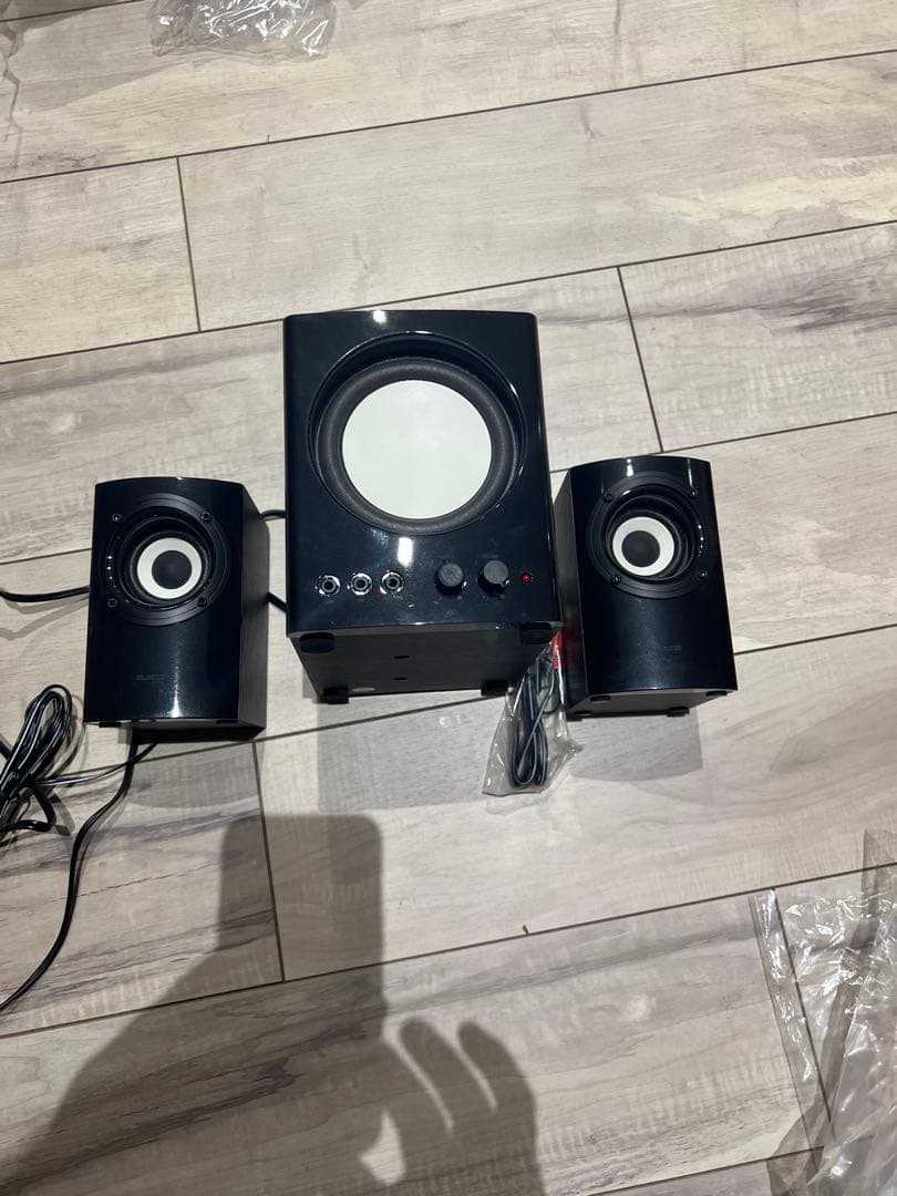 ELECOM 木のスピーカー 25W サブウーファー付