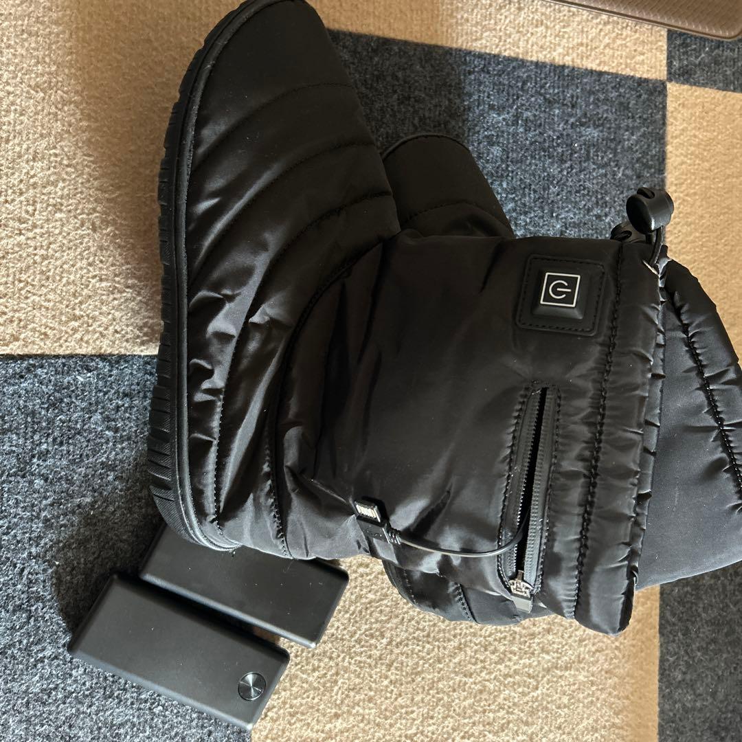 寒さ対策　加熱機能付きブラックナイロンブーツ