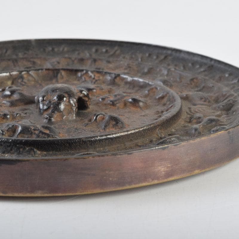 中国　古銅　銅鏡　古鏡　紙鎮　文鎮　2点　C　9214