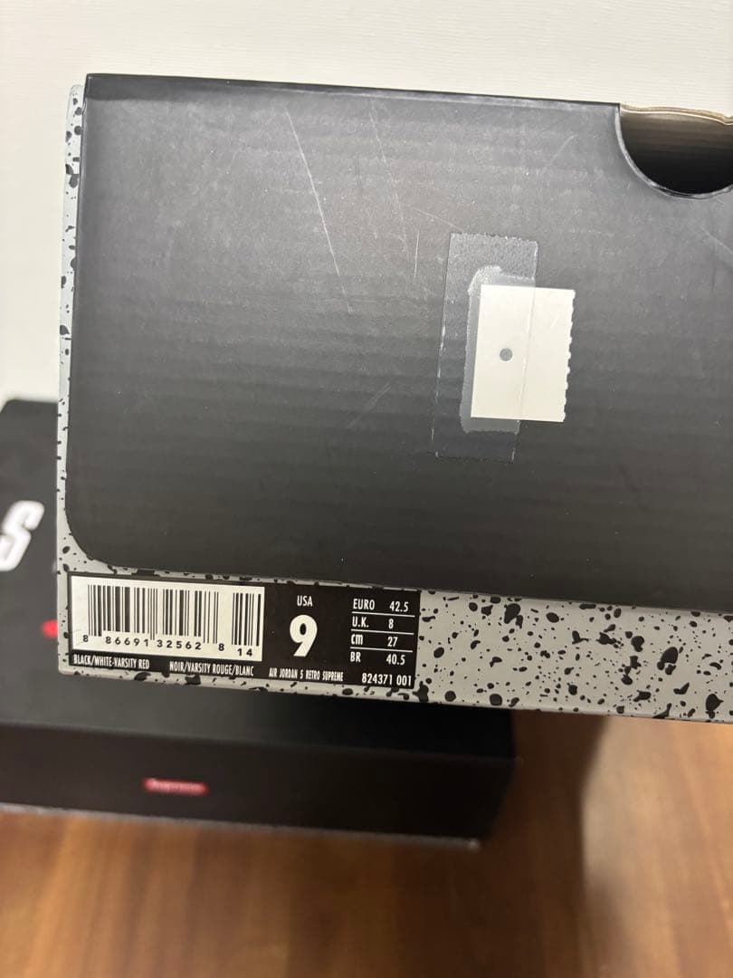 supreme Aiqt jordan 5 black 27cm シュプリーム