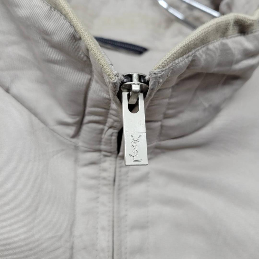 イヴサンローラン 刺繍 ナイロンジャケット ベージュ XL 古着 90s