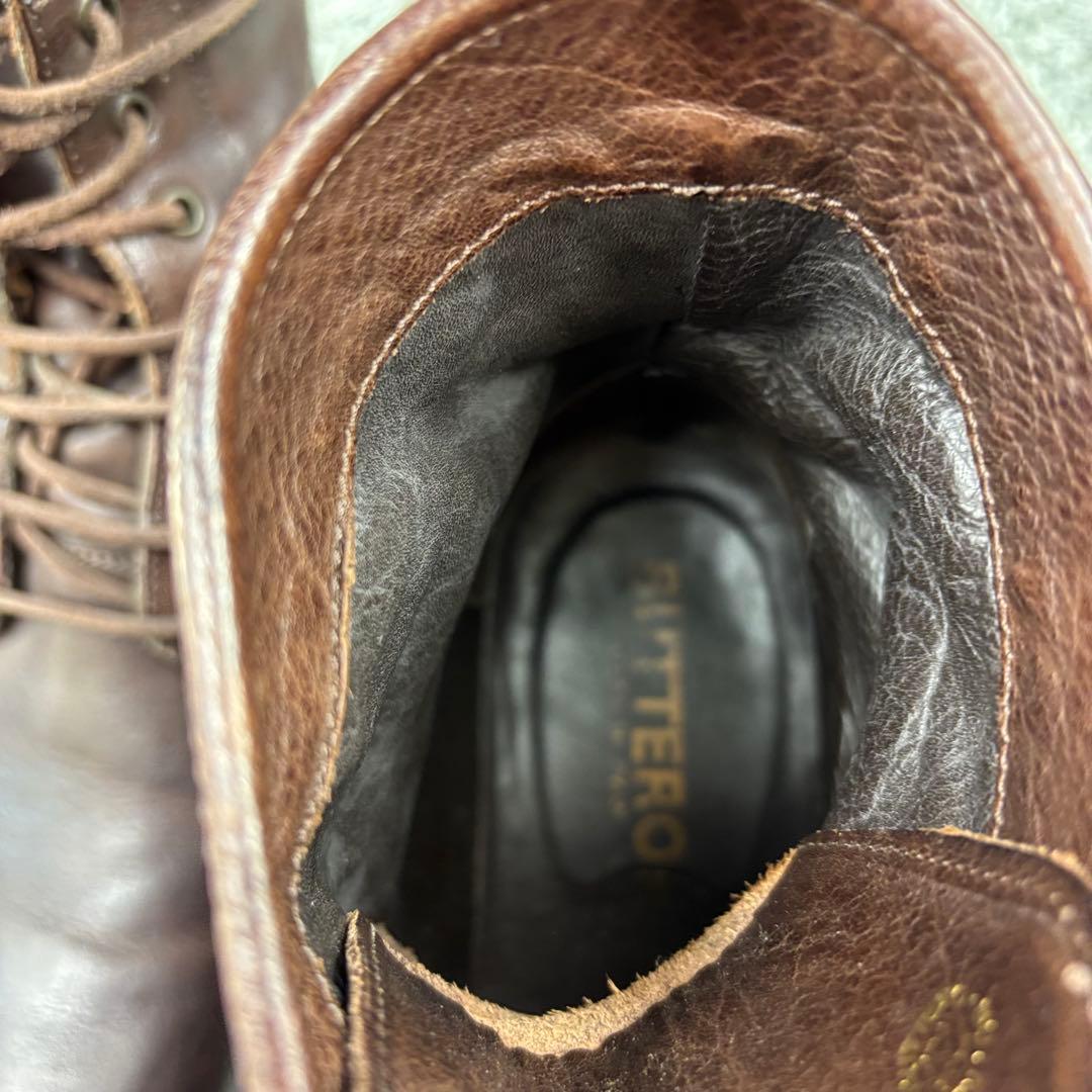 【美品】ブッテロ ワークブーツ レースアップ B1101 ブラウン 27.5