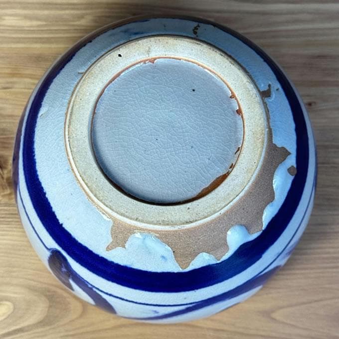 やちむん　大嶺工房　大嶺實清 作　呉須染付合子　大