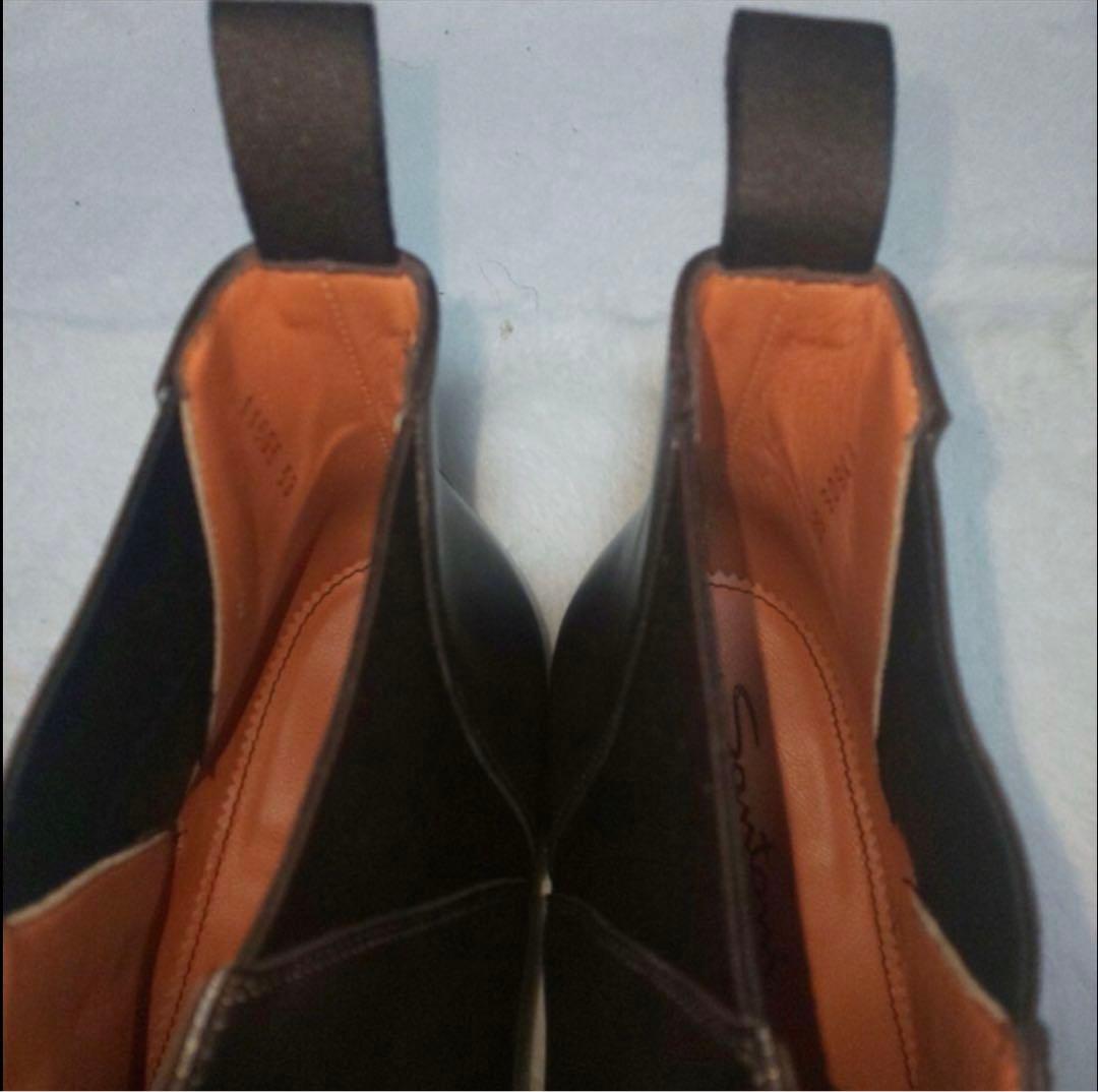 Santoni ダークブラウン サイドゴアブーツ　uk9