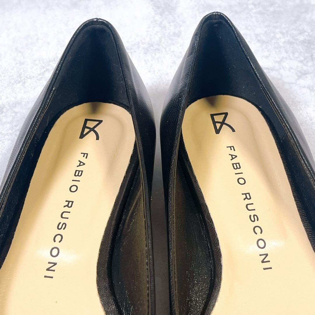 ☆未使用級☆【ファビオルスコーニ】フラットシューズ (37) 現行　レザー　黒