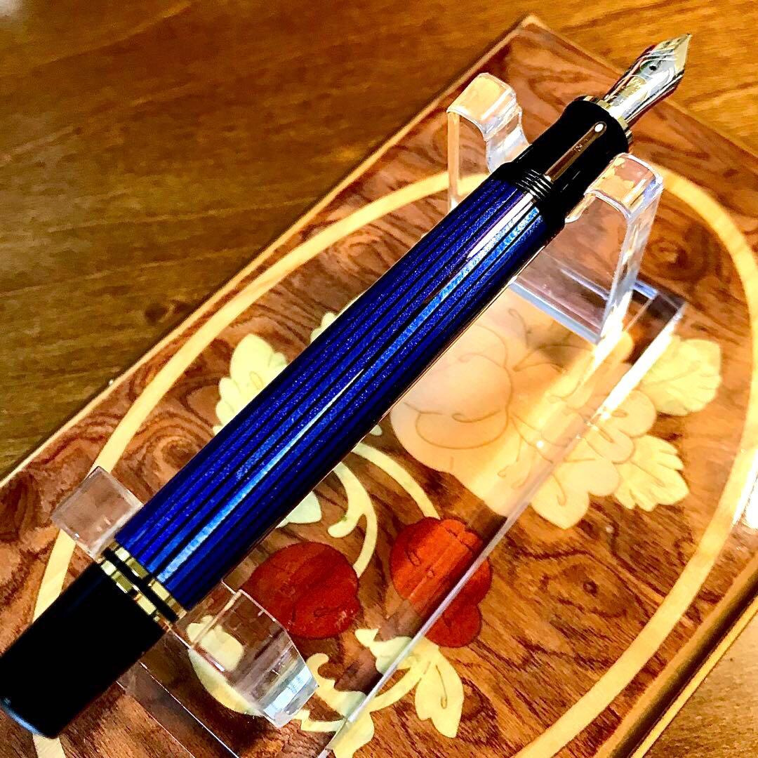 ☆超お勧め☆美しいペリカン万年筆M600ブルー縞（M)☆書き味抜群