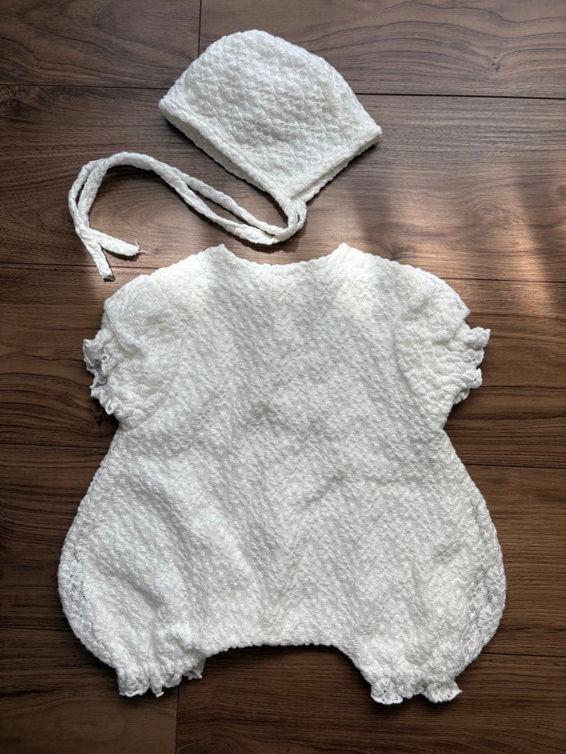 【美品】de.sh0p ぽってりシルエットロンパース（short）退院着