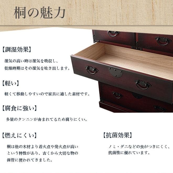 右下がり階段箪笥 レトロ調 H70