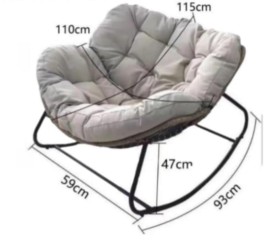 ☆お値下げ☆ロッキングチェア 北欧　ホワイトクッション付き