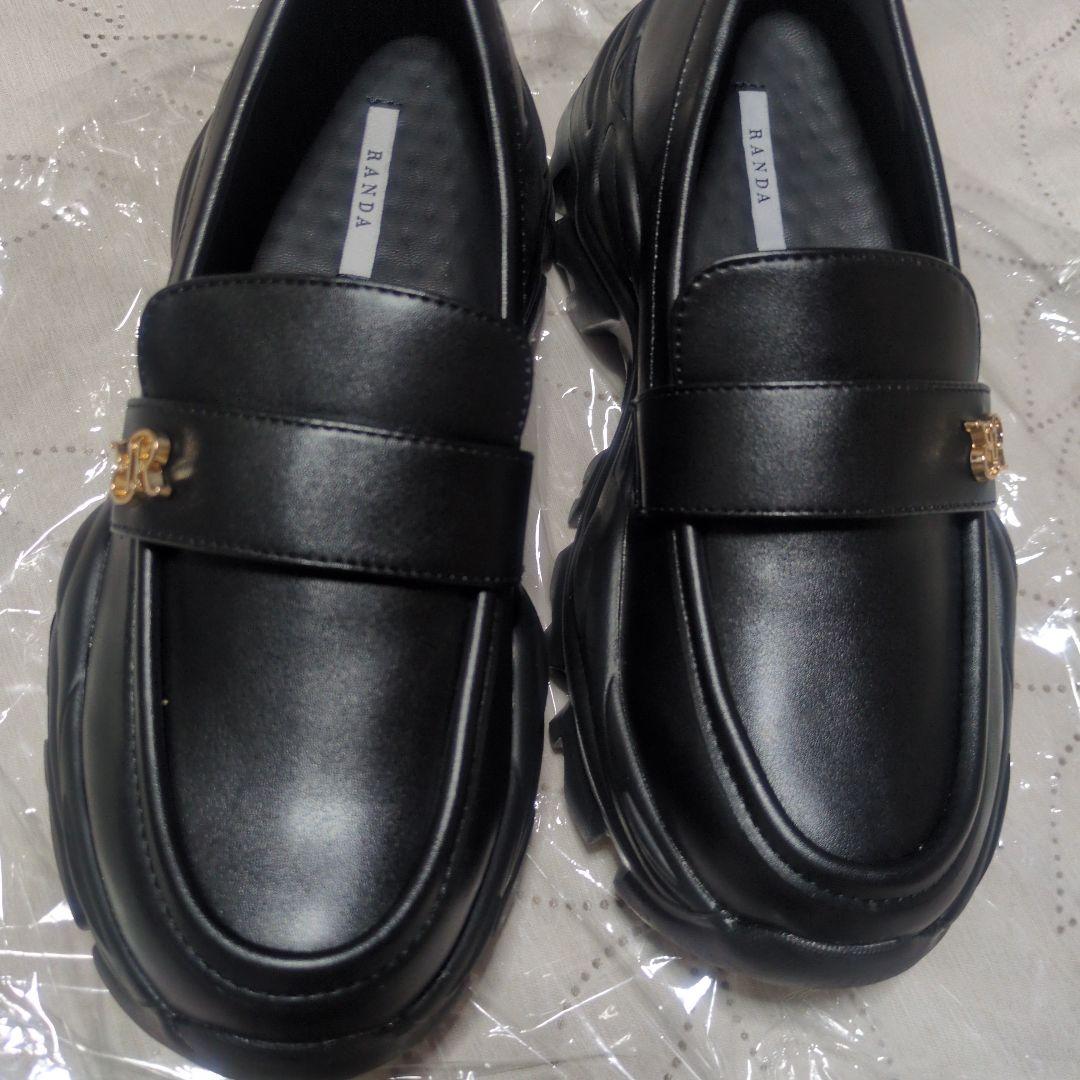 RANDA　ボリュームソールスニーカーライクローファー　ブラック　小さいサイズ