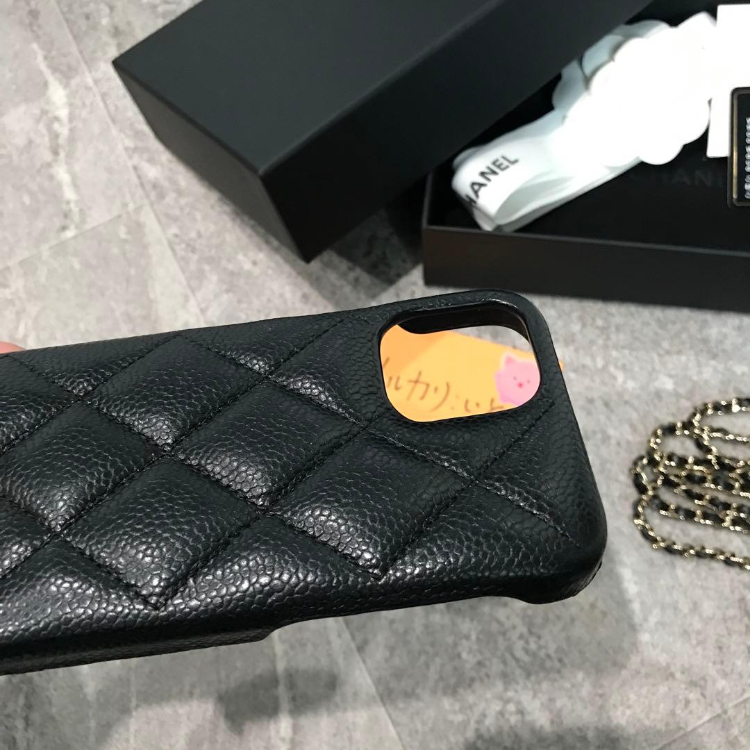 シャネル iPhone 12 ケース ブラック 確実正規品