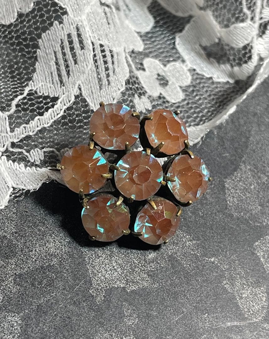 アンティーク　サフィレット　クラスターブローチ