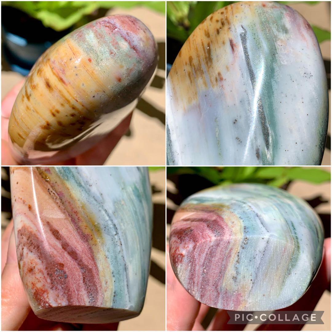 オーシャンジャスパー　フリーフォーム置物　虹色　マダガスカル産　天然石