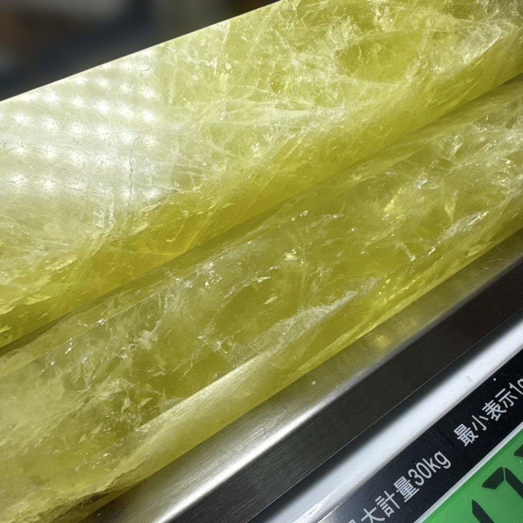 【高品質】大型 シトリンポイント 原石 台座付き 2本セット