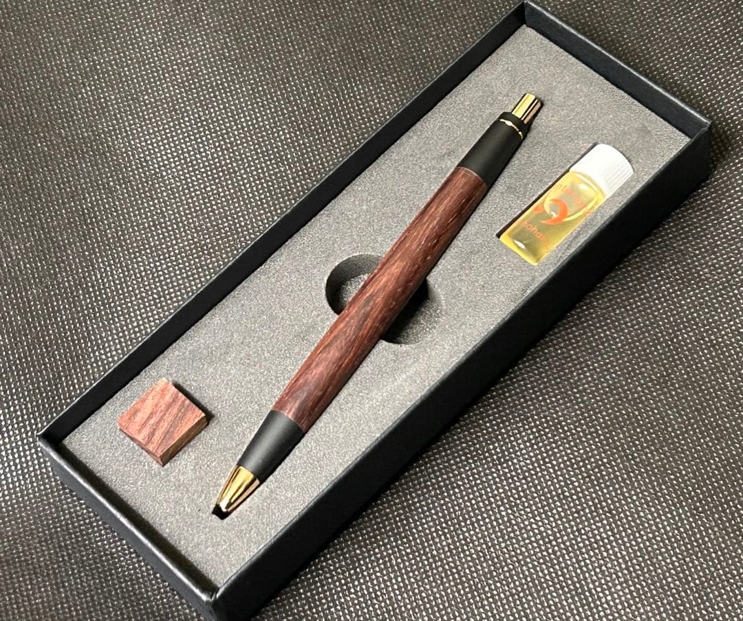 最安値野原工芸ボールペン新型インドローズウッド金金具