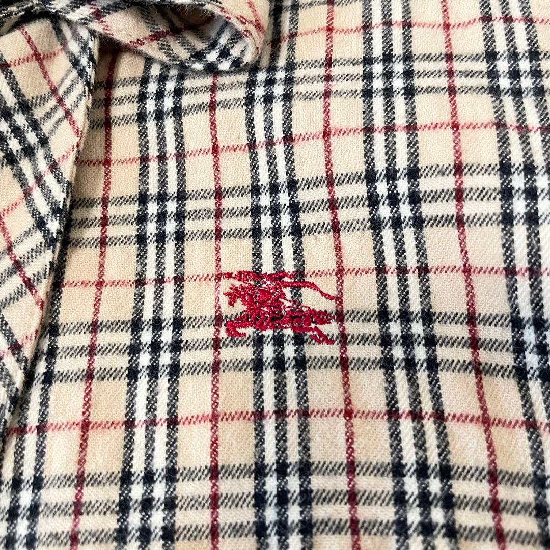 バーバリーブルーレーベル ノバチェック ボウタイリボン ブラウス コットン 36