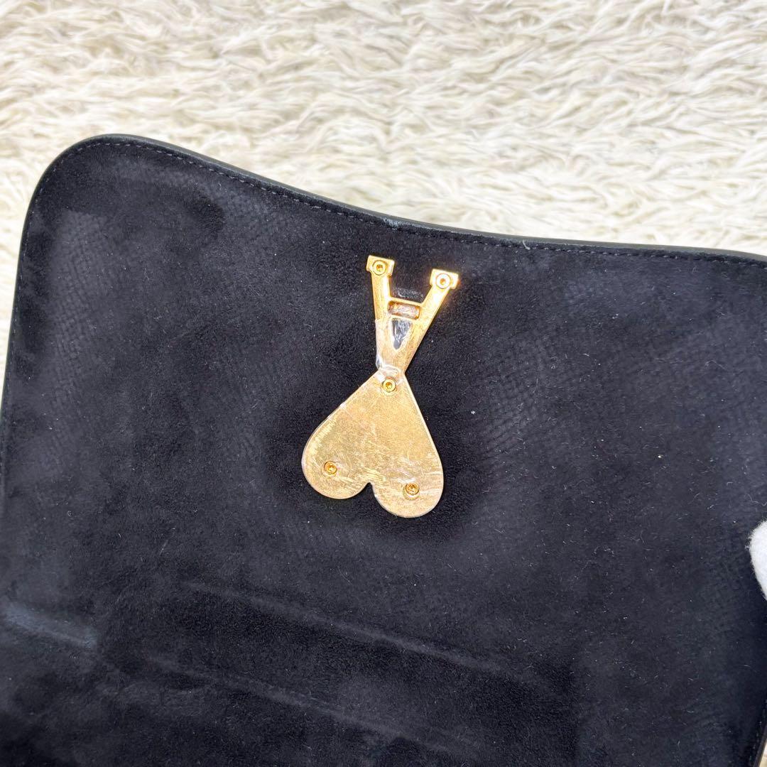 【極美品】アミパリス グレインレザー ショルダーバッグ ブラック 黒