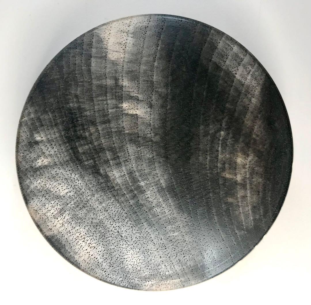 未使用 西羽製作 黒柿製 茶筒 煎茶道具 黒柿 古木造