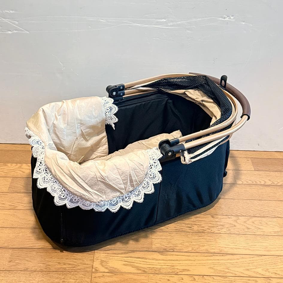 犬用ペットカート 分離型 折りたたみ自立可 ブラックとベージュ