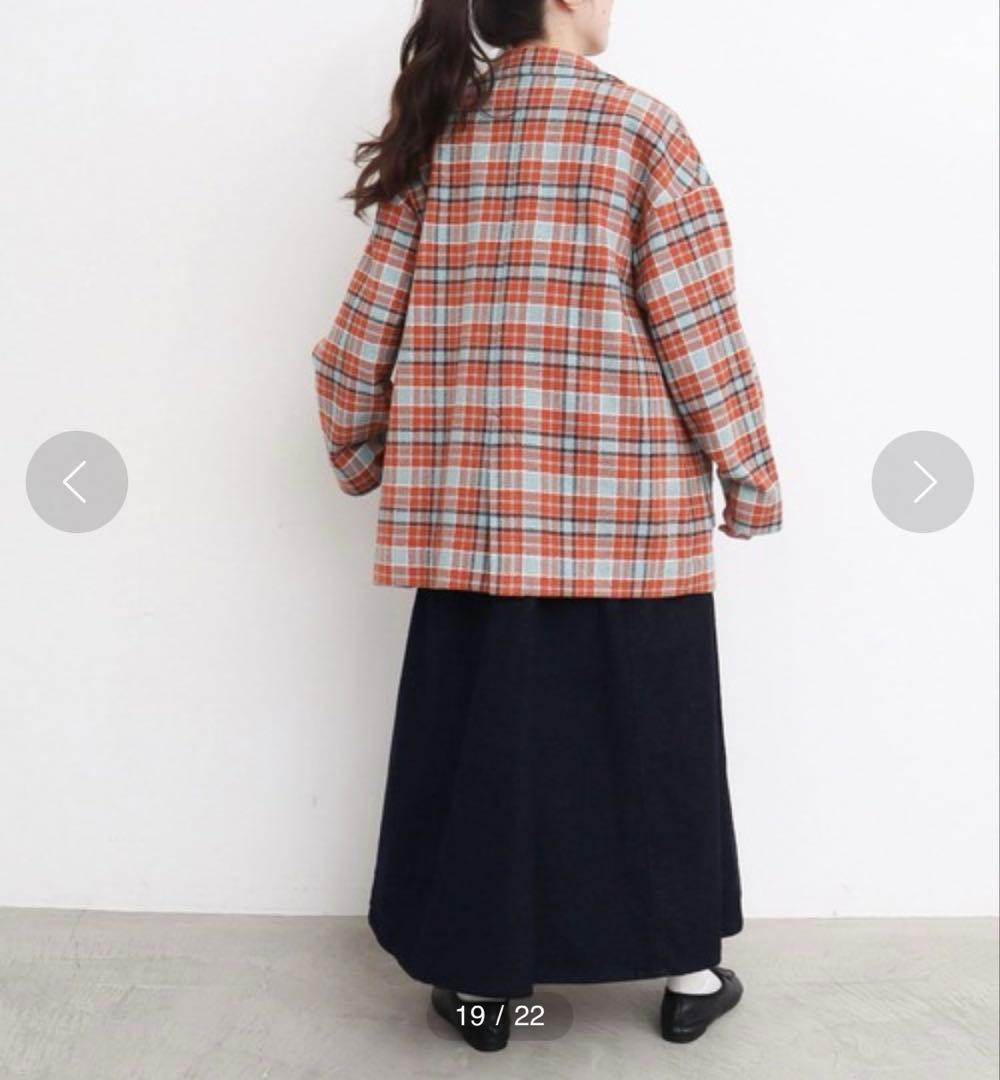 新品タグ付き アトリエドゥサボン チェックウール テーラードジャケット コート