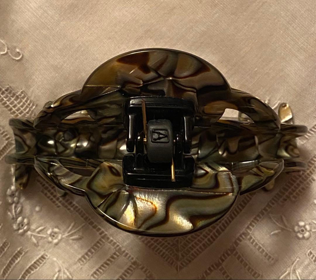 新品未使用品☆アレクサンドルドゥパリ☆ブラウン系マーブルヘアクリップ