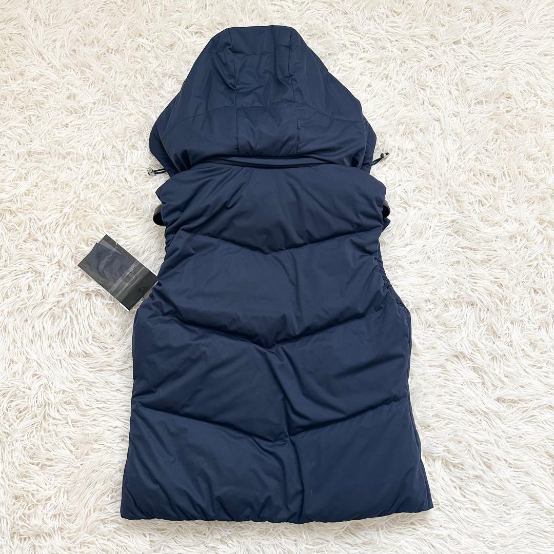 ムータマリン 2way ダウンベスト 裏地ストライプ ネイビー M