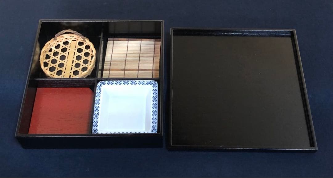 《R》未使用品 松花堂弁当 5客揃い 木箱　260108き1
