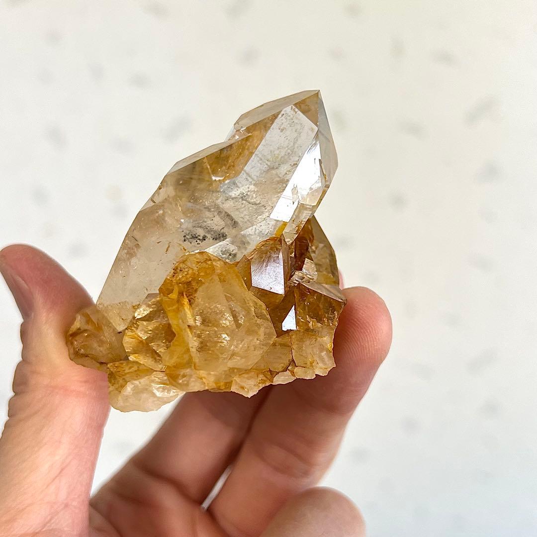 希少　ヒマラヤ　マニハール産　ゴールデンヒーラー　クラスター水晶　高透明