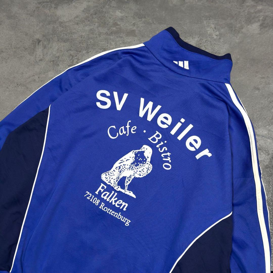 希少 90s アディダス トラックジャケット ドイツ 企業物 青 L ユーロ古着