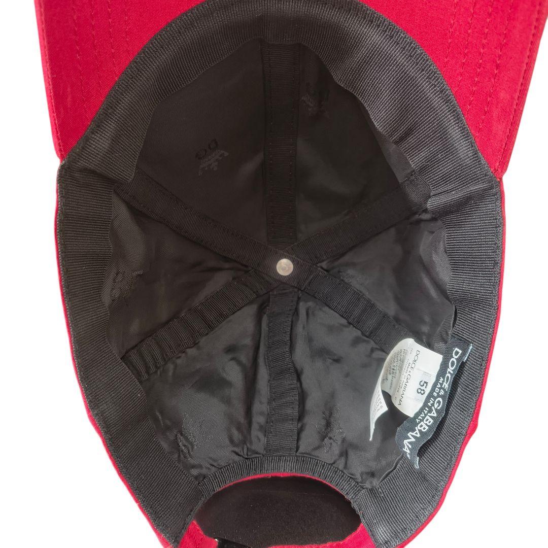 DOLCE&GABBANA ドルガバ テープロゴ size58 キャップ レッド